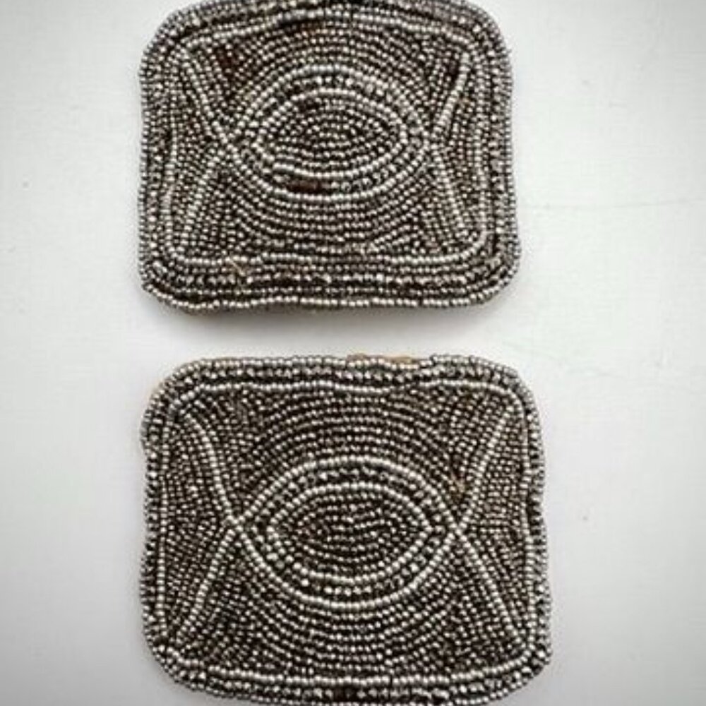 Antique French Micro Cut Steel Shoe Buckles